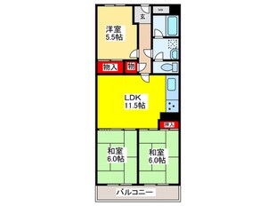 久宝寺ｸﾞﾘｰﾝﾏﾝｼｮﾝ（619）の物件間取画像